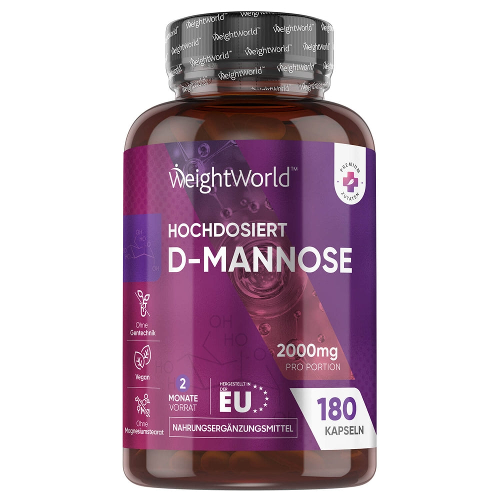 WeightWorld | D-Mannose zur Unterstützung gegen Harnwegsinfektionen - 180 Kapseln