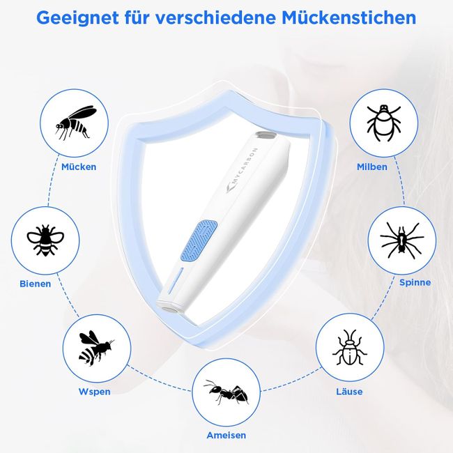 MYCARBON Mückenstich Hitzestift, USB-C Insektenstichheiler mit schneller Linderung von Juckreiz & Schwellungen, keine chemischen Stoffe, Sicher, kompakt und handlich