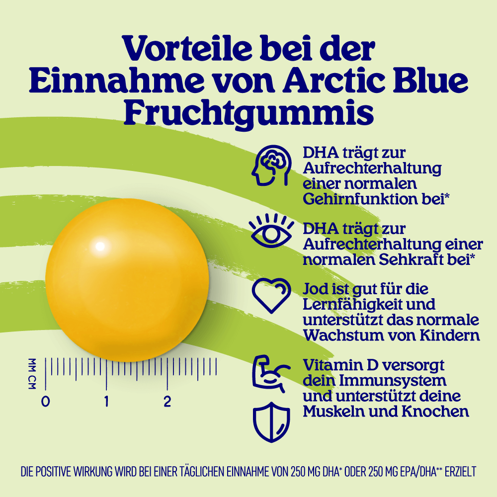 Arctic Blue | Vegane Omega-3-Gummis DHA Vitamin D3 und Jod (30 Gummis)