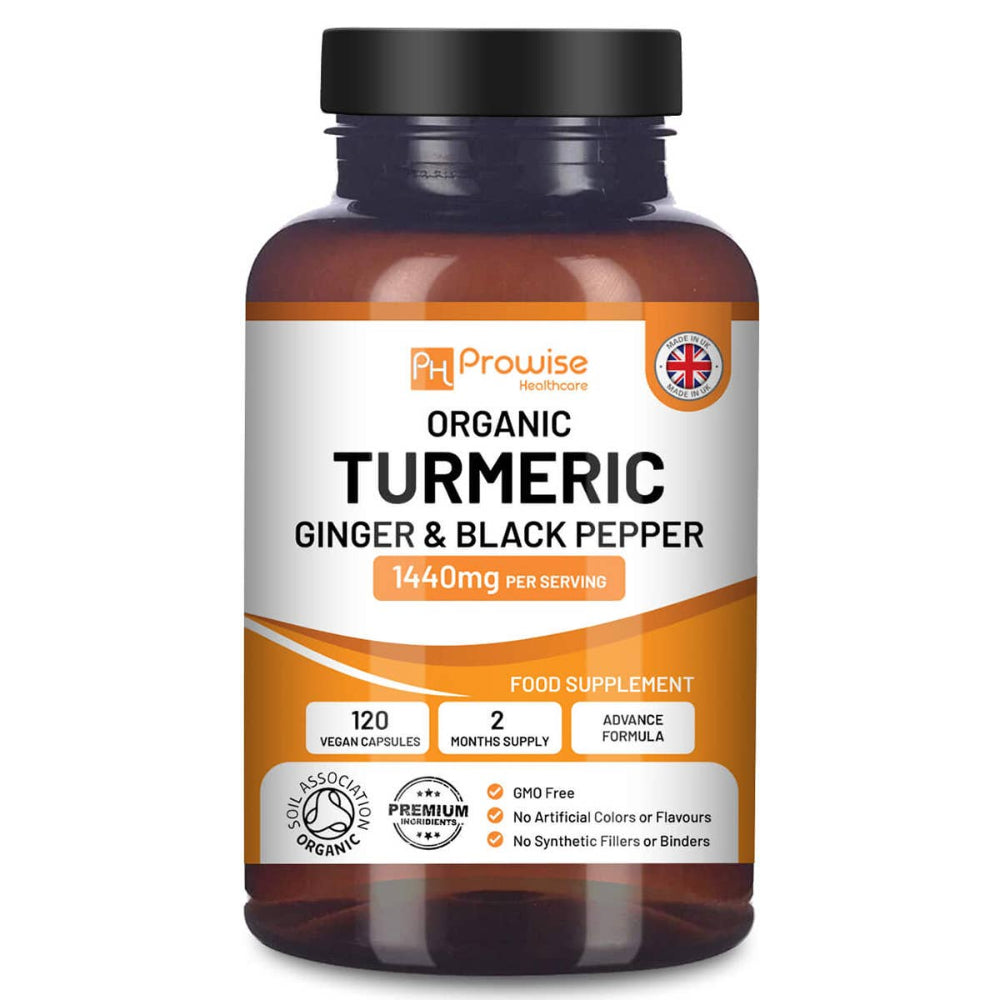 Prowise Healthcare | Kurkuma 1440 mg mit Schwarzem Pfeffer und Ingwer - 120 vegane Kapseln