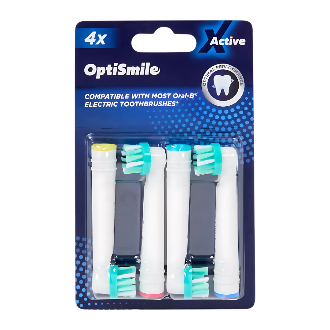 OptiSmile | X Active Aufsteckbürsten - 4 Stück