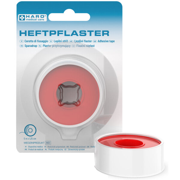 Haro | Heftpflasterrolle zur Fixierung von Verbänden - 5 m x 1,25 cm
