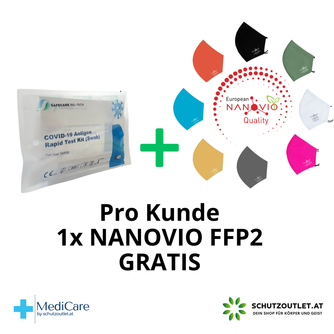 1er Poly Pack Safecare Covid-19 - Corona Laien Schnellest  + Gratis Nanovio FFP2