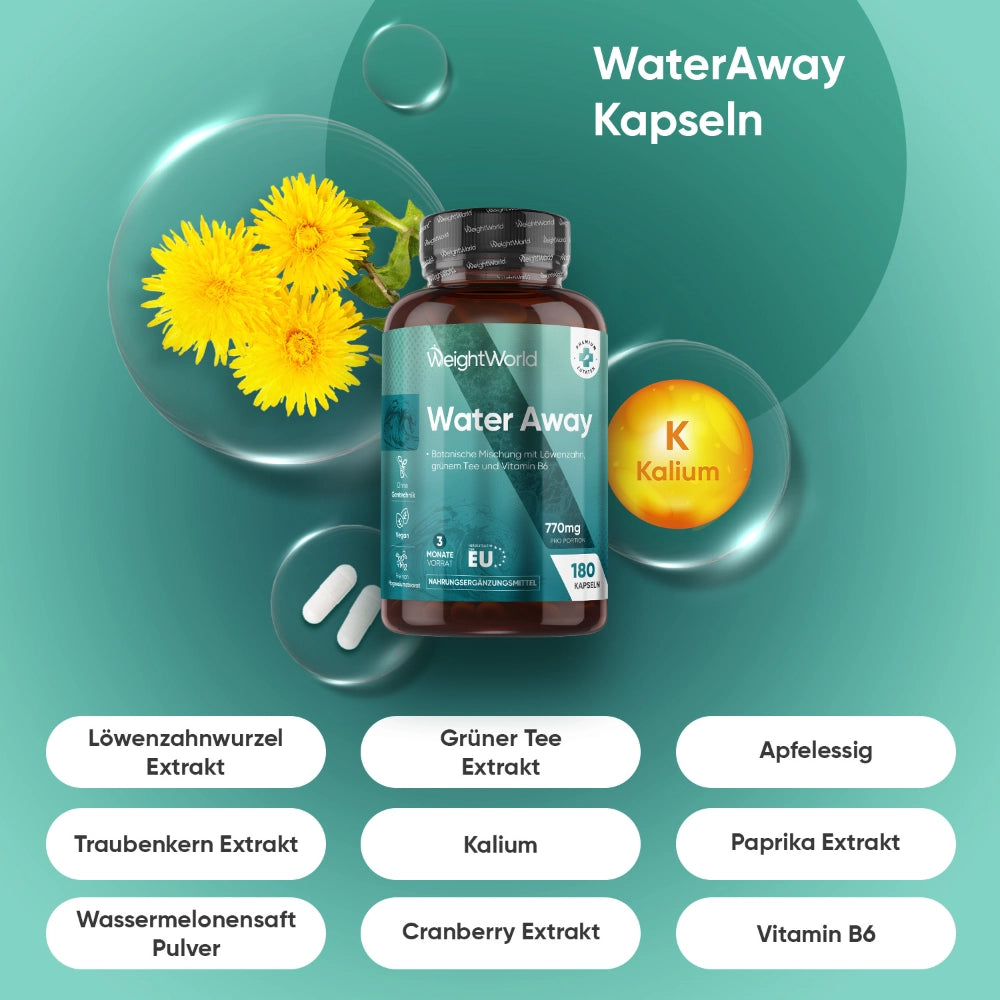WeightWorld | Water Away 11 in 1 Komplex - 180 Kapseln